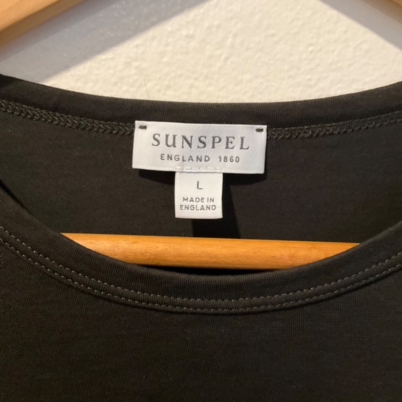 NWOT Sunspel England 1860 Black Crewneck T-shirt Size Large - Picture 2 of 3